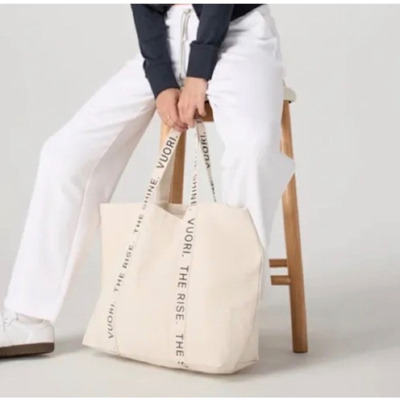 Vuori Handbags - Vuori The Rise The Shine Limited Edition Large Canvas Tote Bag